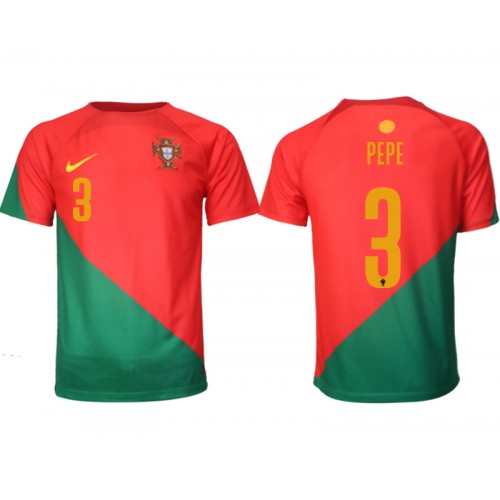 Portugal Pepe #3 Replica Home Shirt World Cup 2022 Short Sleeve